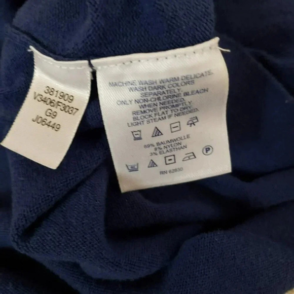 Lands End L Navy Cardigan with Gold buttons - Picture 6 of 6